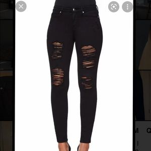 Good American - ‘Good Legs 002’ Black Denim Torn